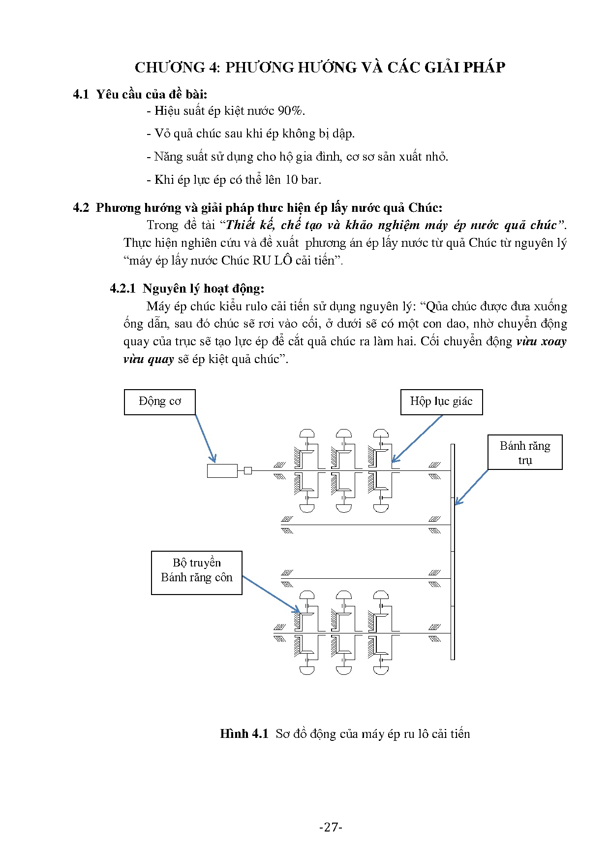 Đồ án tốt nghiệp - Thiết kế, chế tạo và khảo nghiệm máy ép nước quả Chúc - Trang 27