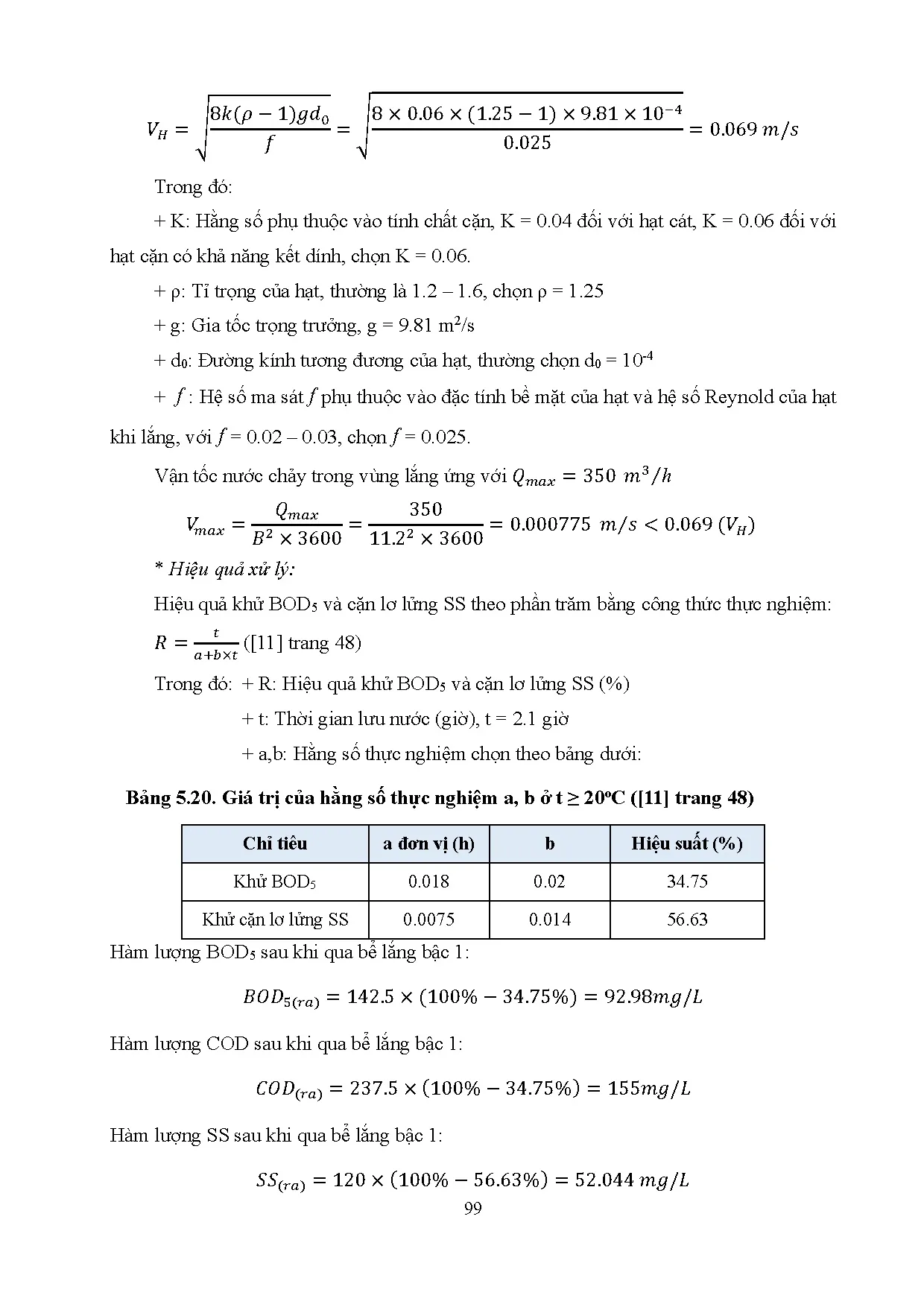 Đồ án tốt nghiệp - Thiết kế hệ thống xử lý nước thải tập trung Module 1 CPKDMVCNHT - KKTTCBTNCS 5 Đ - Trang 126