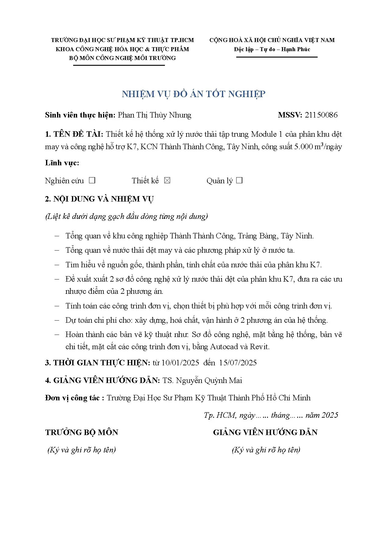 Đồ án tốt nghiệp - Thiết kế hệ thống xử lý nước thải tập trung Module 1 CPKDMVCNHT - KKTTCBTNCS 5 Đ - Trang 3