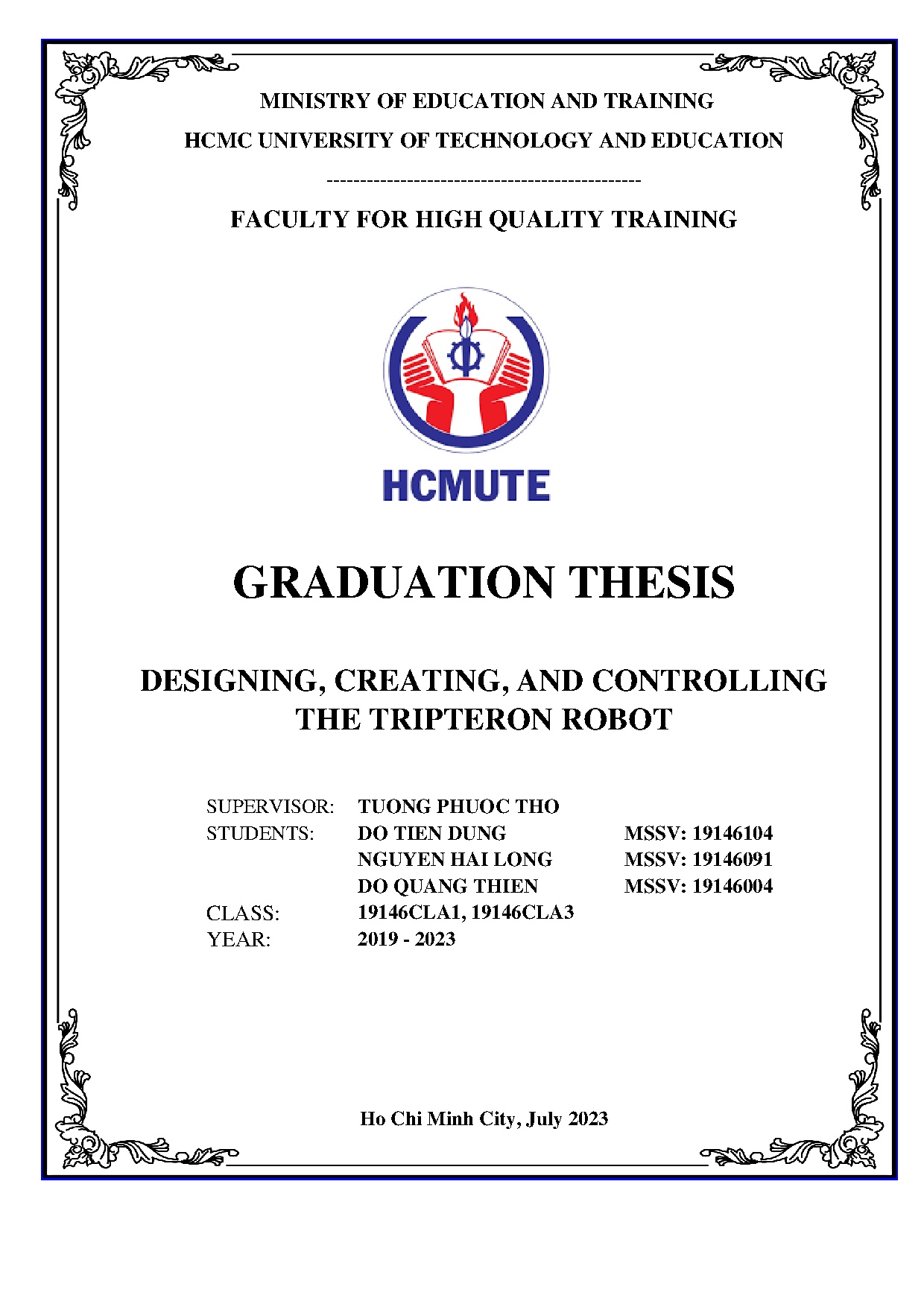 Đồ án tốt nghiệp - Designing, creating, and controlling the tripteron robot