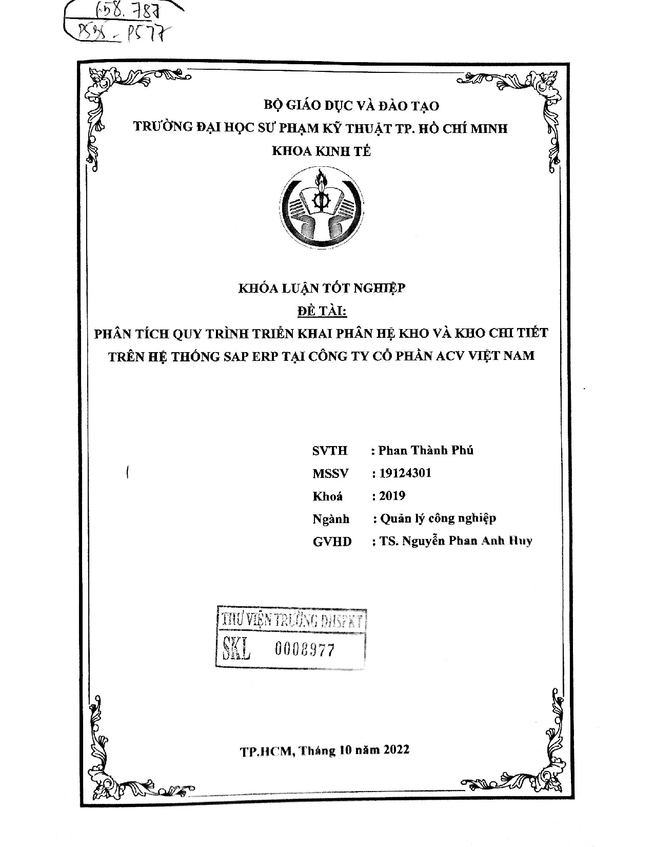 Đồ án tốt nghiệp - Phân tích quy trình triển khai phân hệ kho chi tiết trên hệ thống sap ETCTCPAVN