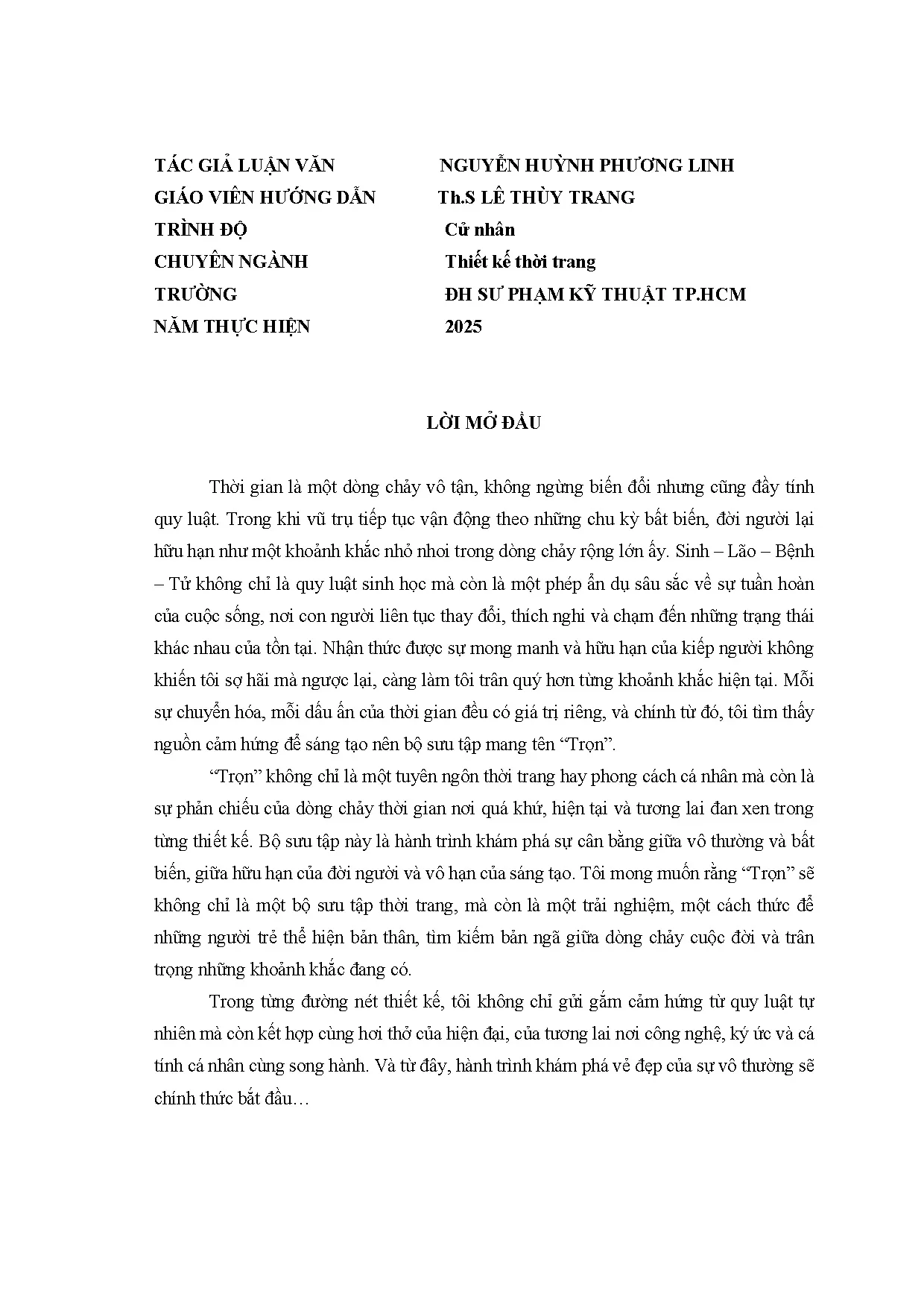 Đồ án tốt nghiệp - Thiết kế trang phục ứng DSKDCNVNCĐTT 2 Đ 2 TMPCYKHFL ý TT 4 GĐS - L - B - TCĐN - Trang 3