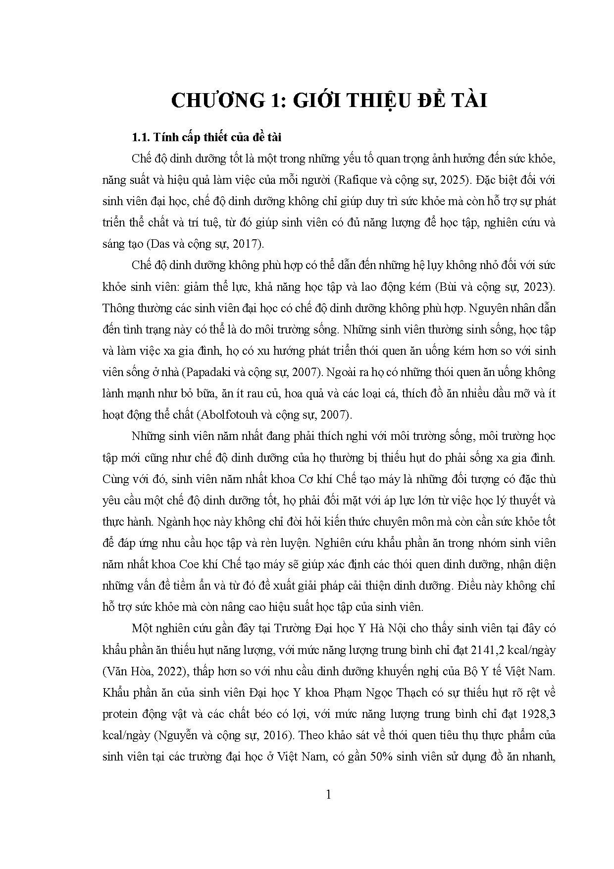 Đồ án tốt nghiệp - Đánh giá khẩu phần ăn của sinh viên năm nhất khoa Cơ khí Chế tạo MTĐHSPKTTPHCMN 2 - Trang 27