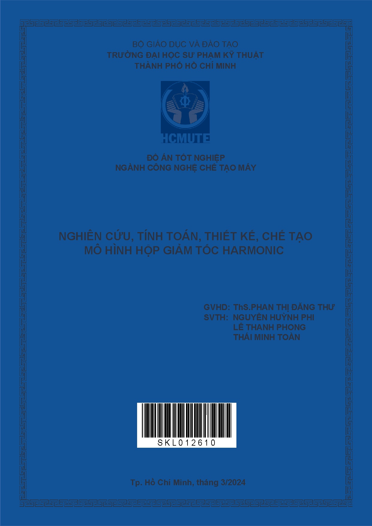 Đồ án tốt nghiệp - Nghiên cứu, tính toán, thiết kế, chế tạo mô hình hộp giảm tốc Harmonic