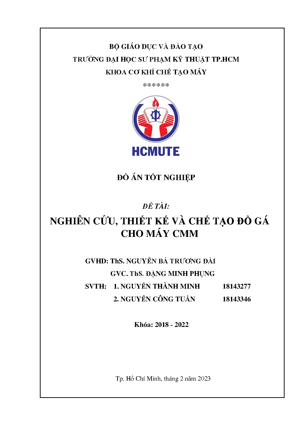Đồ án tốt nghiệp - Nghiên cứu, thiết kế và chế tạo đồ gá cho máy CMM