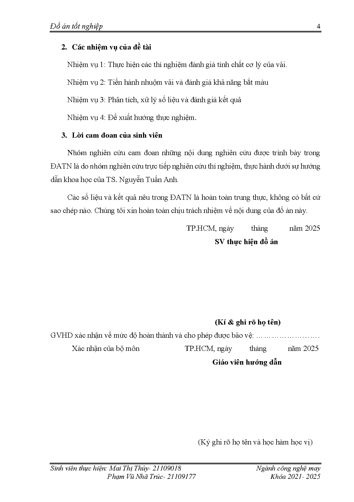 Đồ án tốt nghiệp - Nghiên cứu tính chất cơ lý và đánh giá khả năng nhuộm của vải dệt từ xơ dứa - Trang 4