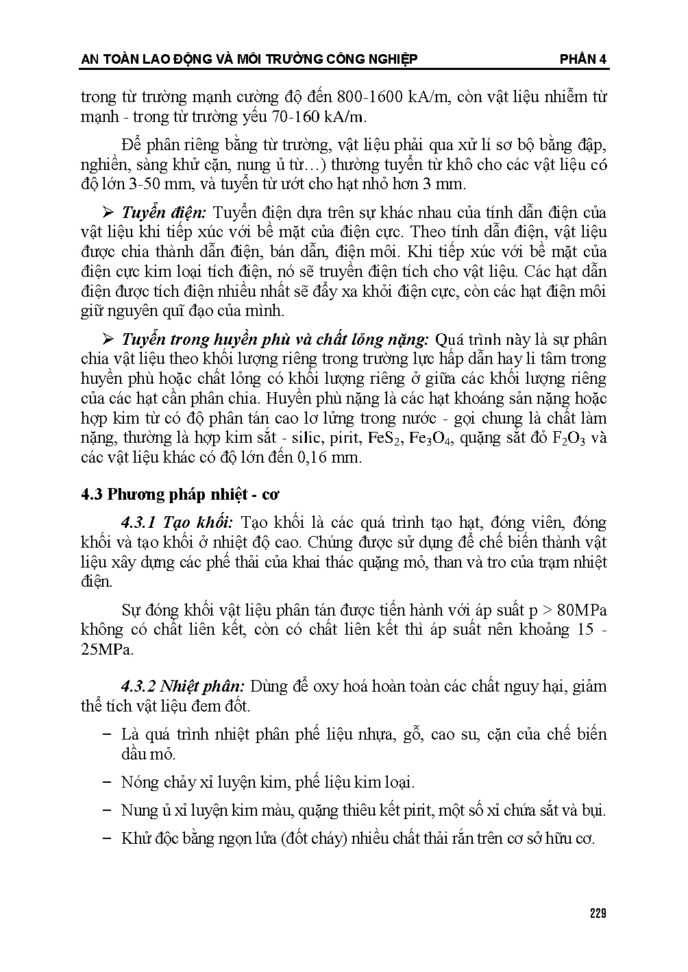 Giáo trình an toàn lao động và môi trường công nghiệp (HCMUTE) - Trang 229