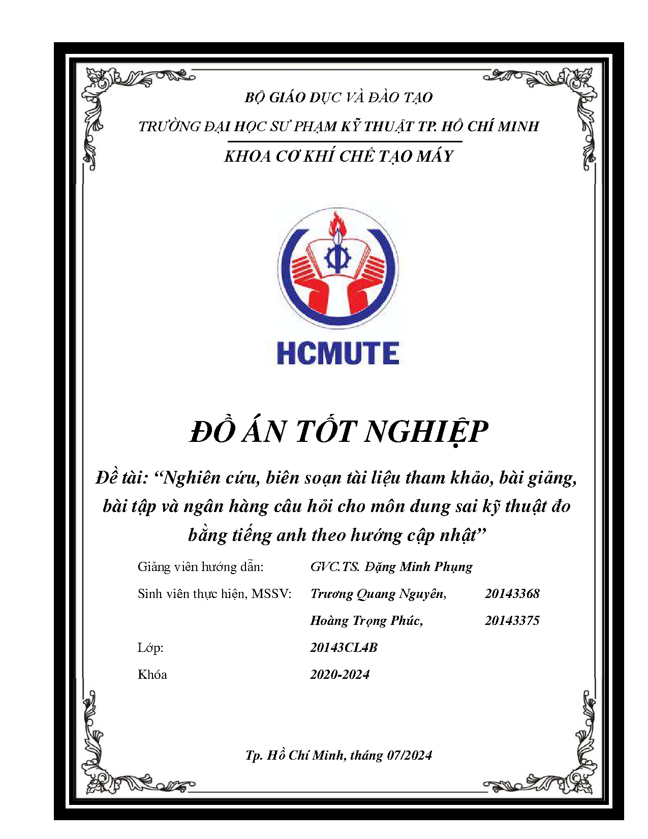 Đồ án tốt nghiệp - Nghiên cứu, biên soạn tài liệu tham khảo, bài giảng, bài tập VNHCHCMDSKTĐBTATHCN