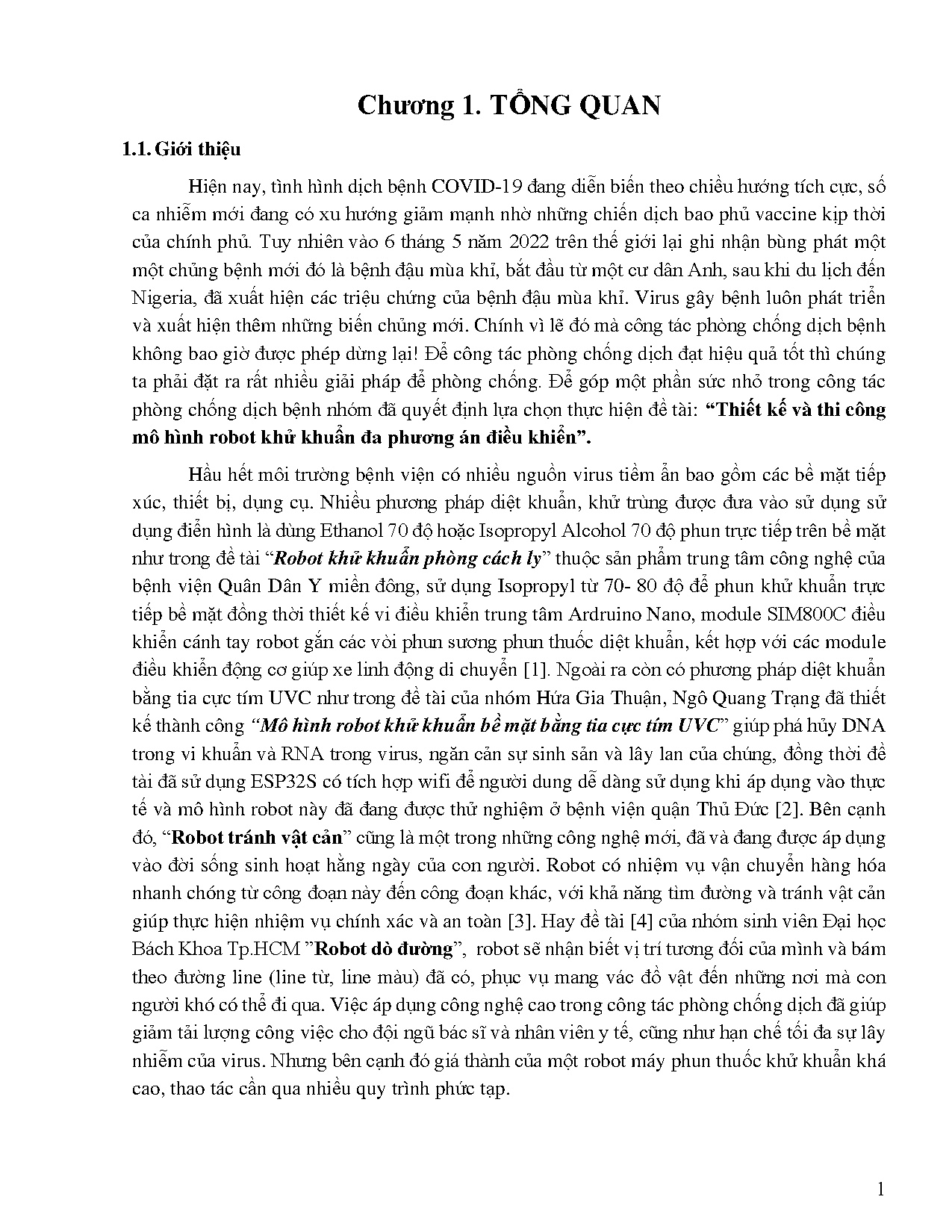 Đồ án tốt nghiệp - Thiết kế và thi công mô hình Robot khử khuẩn đa phương án điều khiển - Trang 16