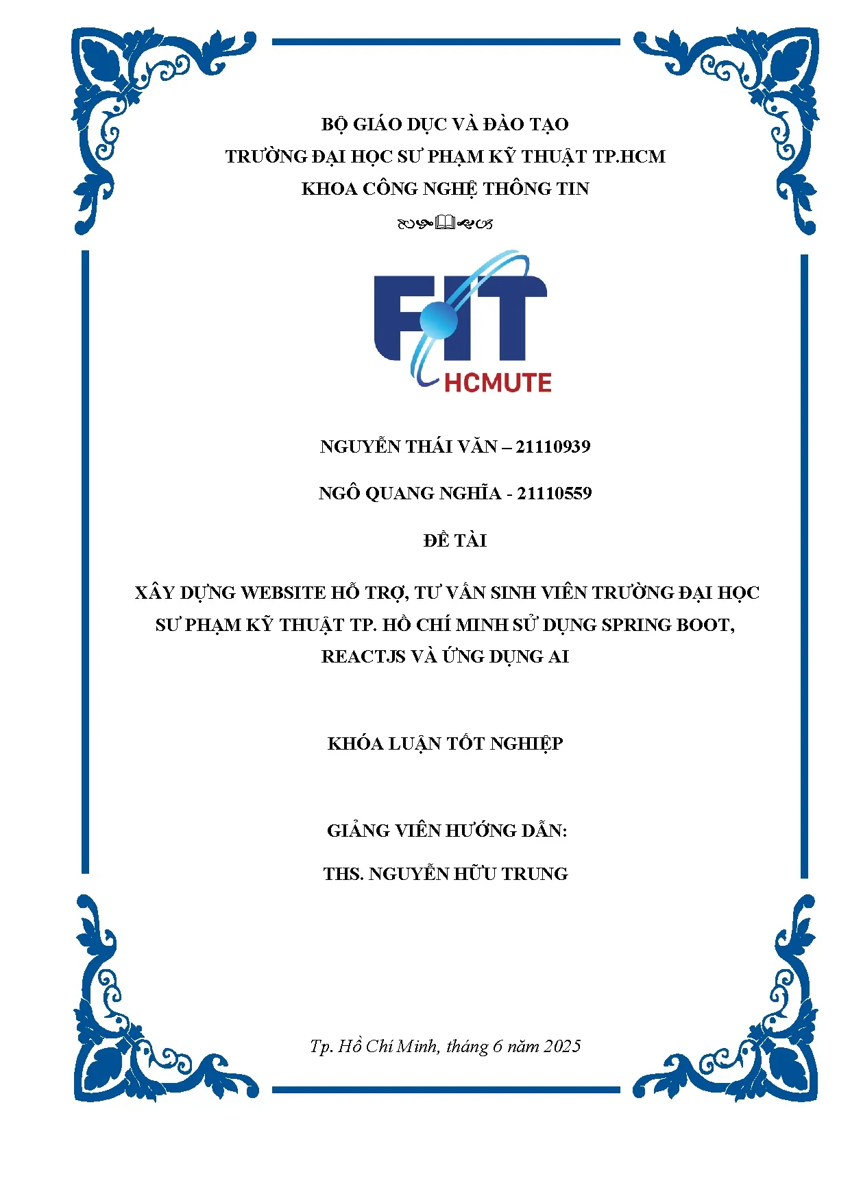 Đồ án tốt nghiệp - Xây dựng Website hỗ trợ, tư vấn sinh viên trường đại học sư PKTT . HCMSDSBRVỨDA - Trang 2