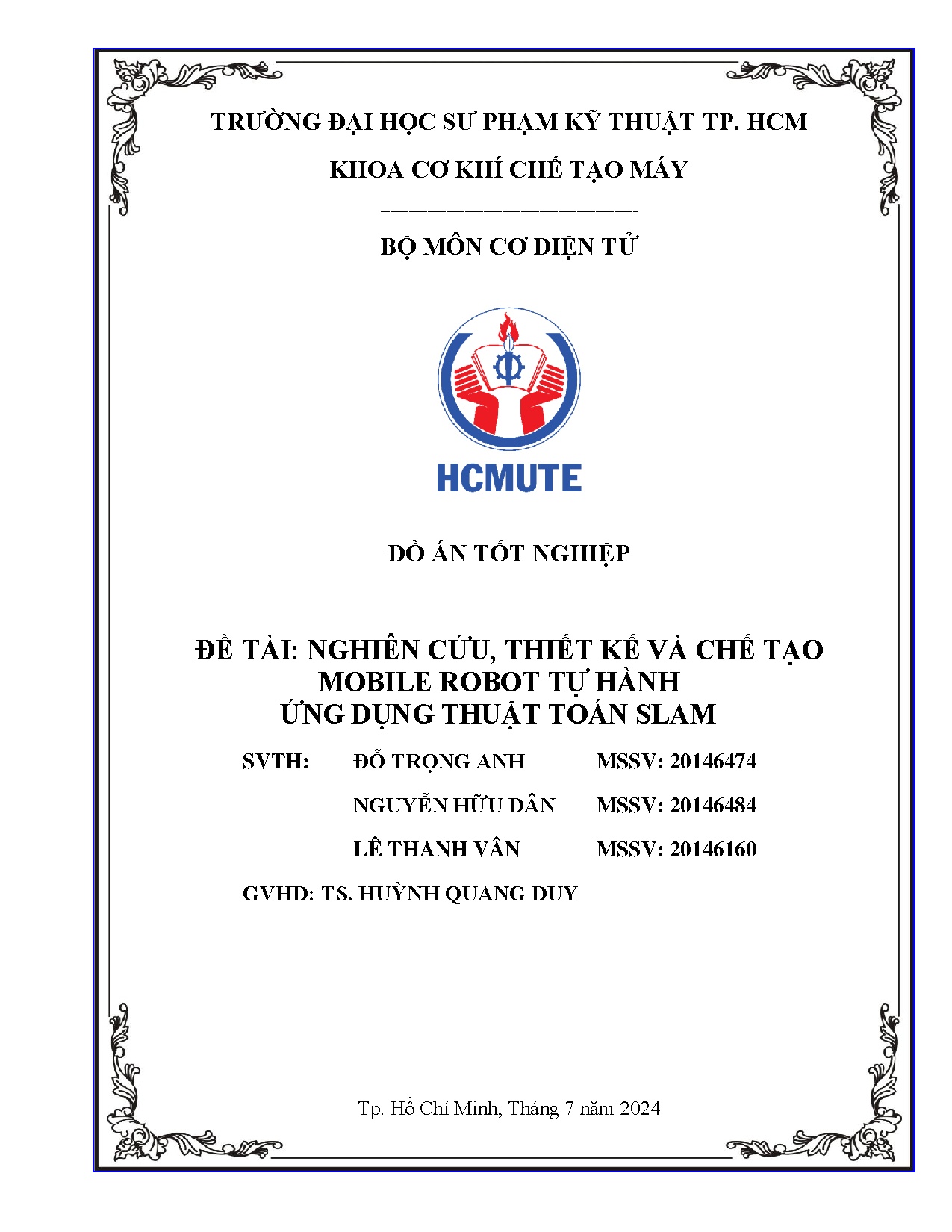 Đồ án tốt nghiệp - Nghiên cứu, thiết kế và chế tạo Mobile robot tự hành ứng dụng thuật toán Slam