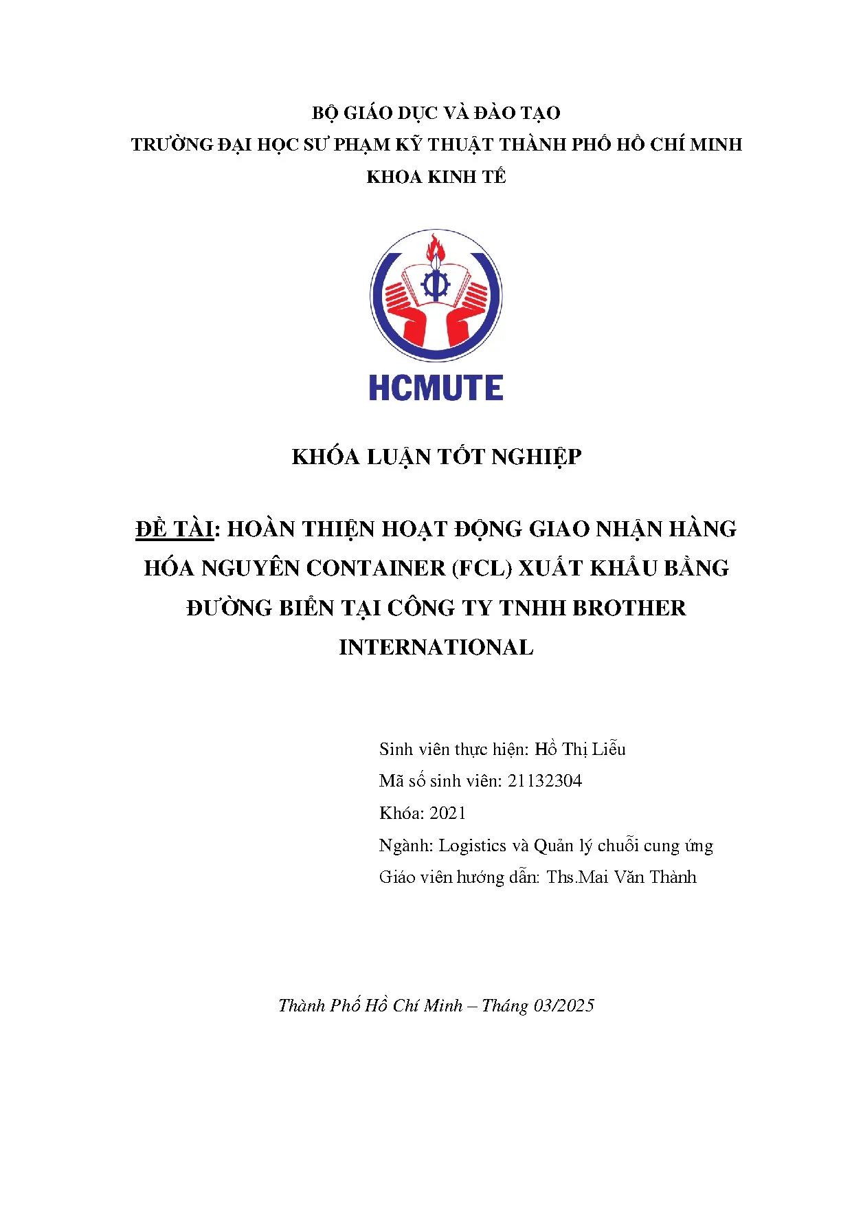 Đồ án tốt nghiệp - Hoàn thiện hoạt động giao nhận hàng hóa nguyên Container (FCL) xuất KHBĐBTCTTBI - Trang 2