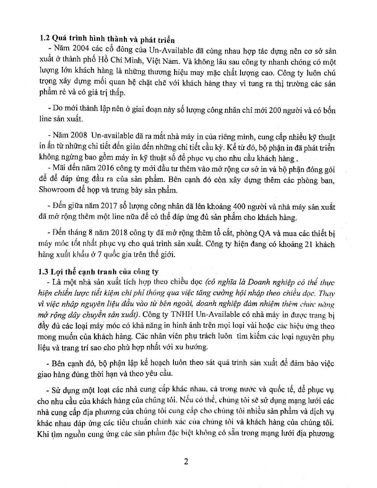 Đồ án tốt nghiệp - Phân tích chuỗi giá trị tại chuyền sản xuất dòng sản phẩm Hoodie của công ty TU - Trang 13