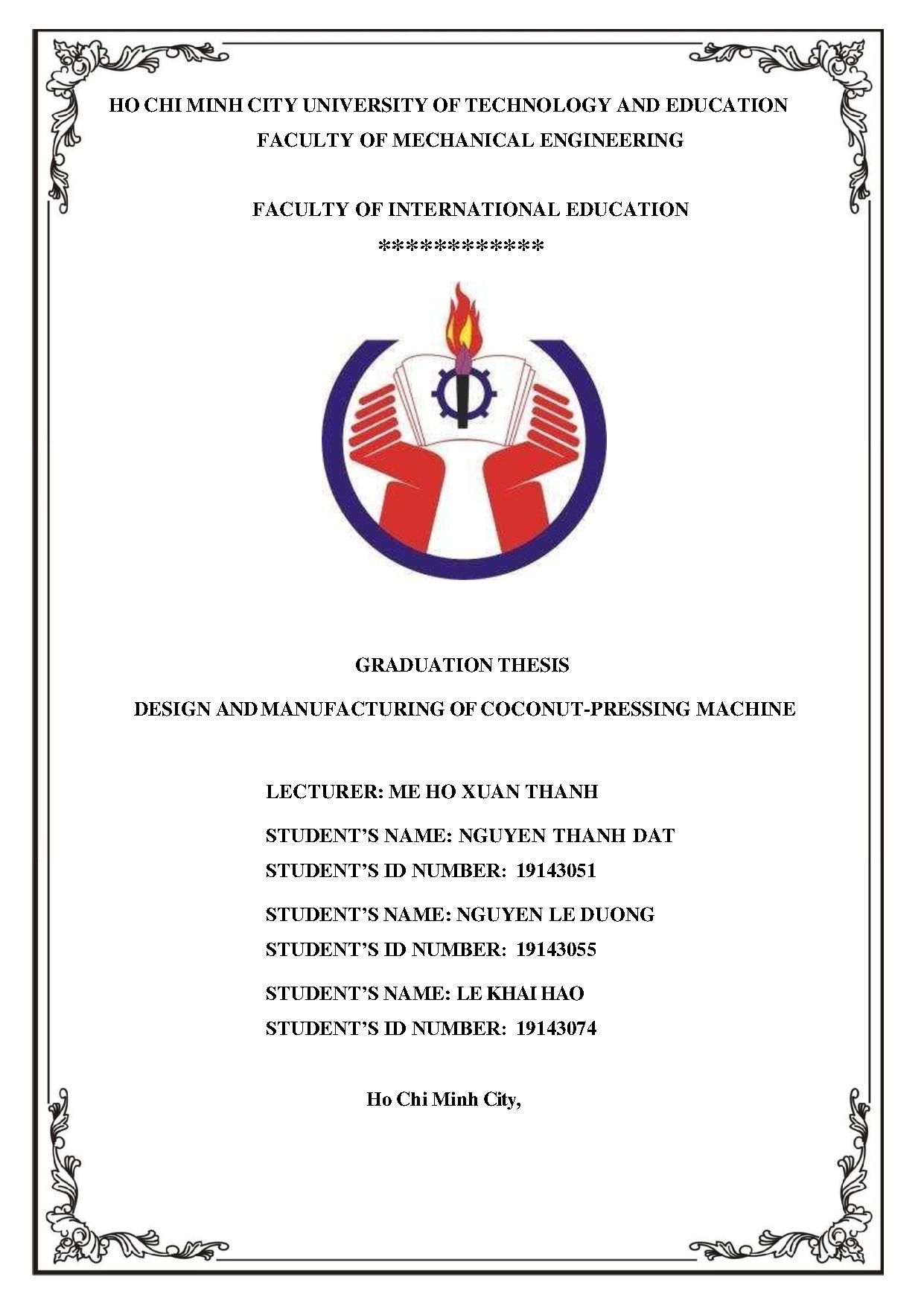 Đồ án tốt nghiệp - Design and manufacturing of coconut-pressing machine