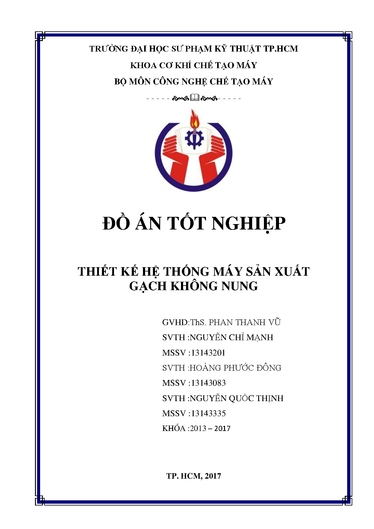 Đồ án tốt nghiệp - Thiết kế hệ thống máy sản xuất gạch không nung