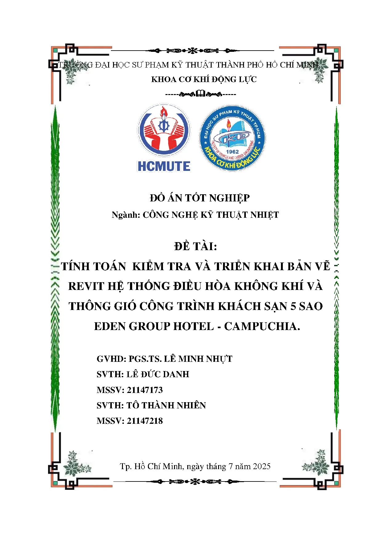 Đồ án tốt nghiệp - Tính toán kiểm tra và triển khai bản vẽ Revit hệ thống điều HKKVTGCTKS 5 SEGH - C - Trang 2