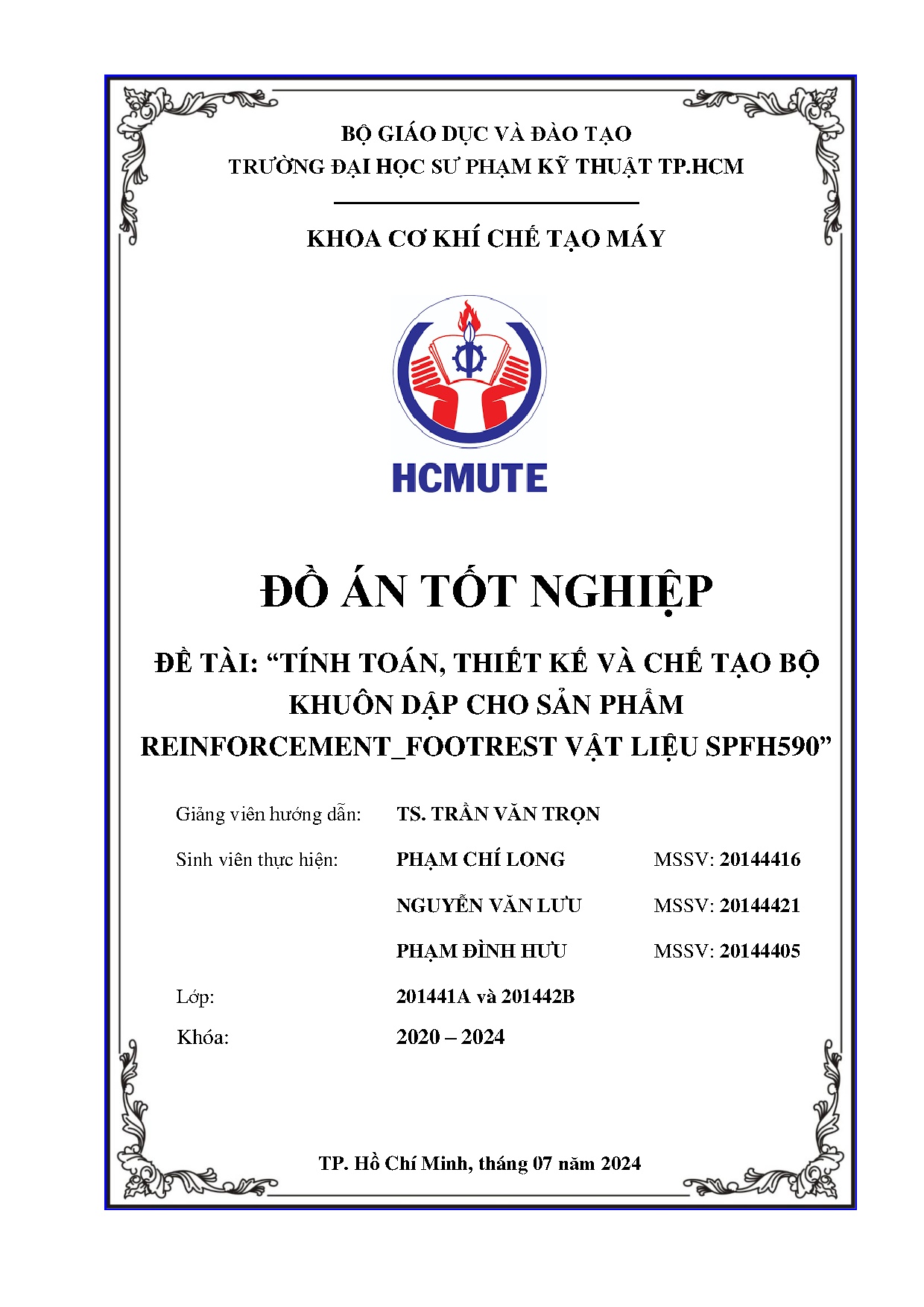 Đồ án tốt nghiệp - Tính toán, thiết kế và chế tạo bộ khuôn dập cho sản phẩm RVLS