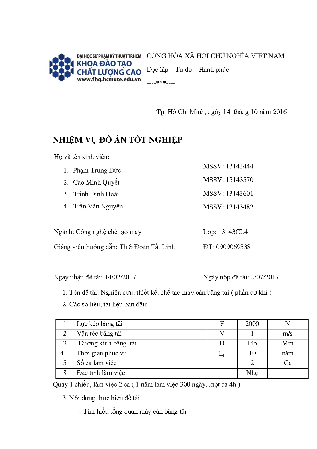 Đồ án tốt nghiệp - Nghiên cứu, thiết kế, chế tạo máy cân băng tải