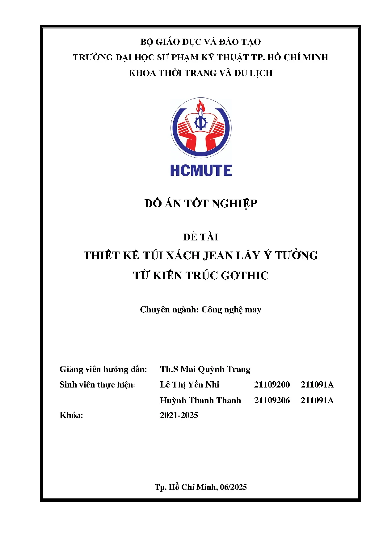 Đồ án tốt nghiệp - Thiết kế túi xách jean lấy ý tưởng từ kiến trúc Gothic