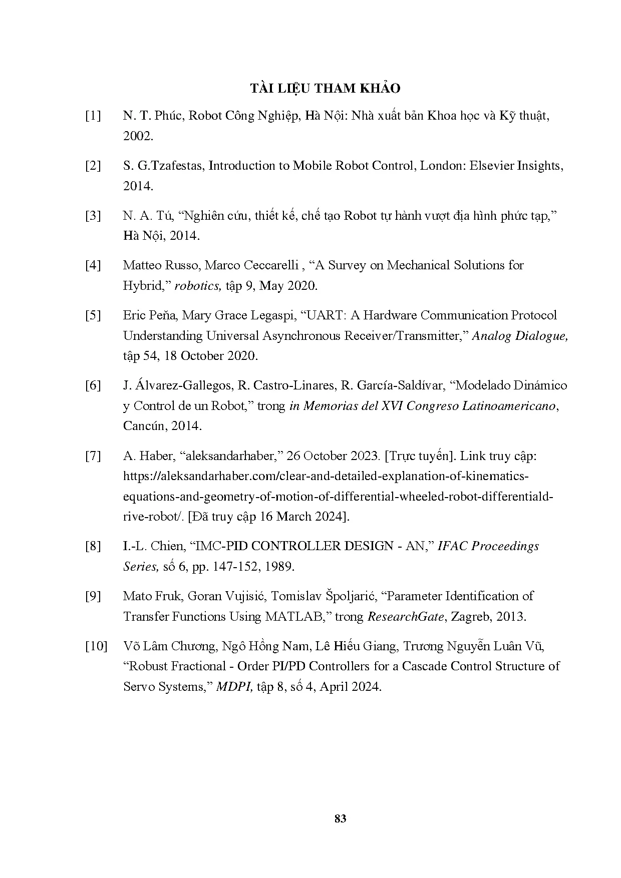 Đồ án tốt nghiệp - Nghiên cứu, thiết kế, chế tạo robot phục vụ nhà hàng và hỗ trợ tương tác VKHBGN - Trang 98