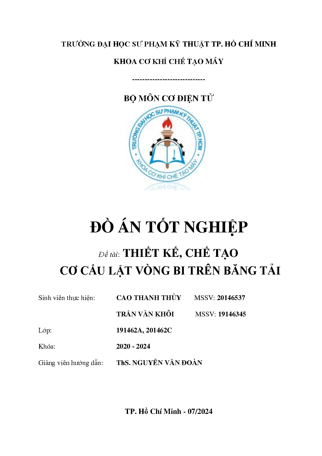 Đồ án tốt nghiệp - Thiết kế, chế tạo cơ cấu lật vòng bi trên băng tải
