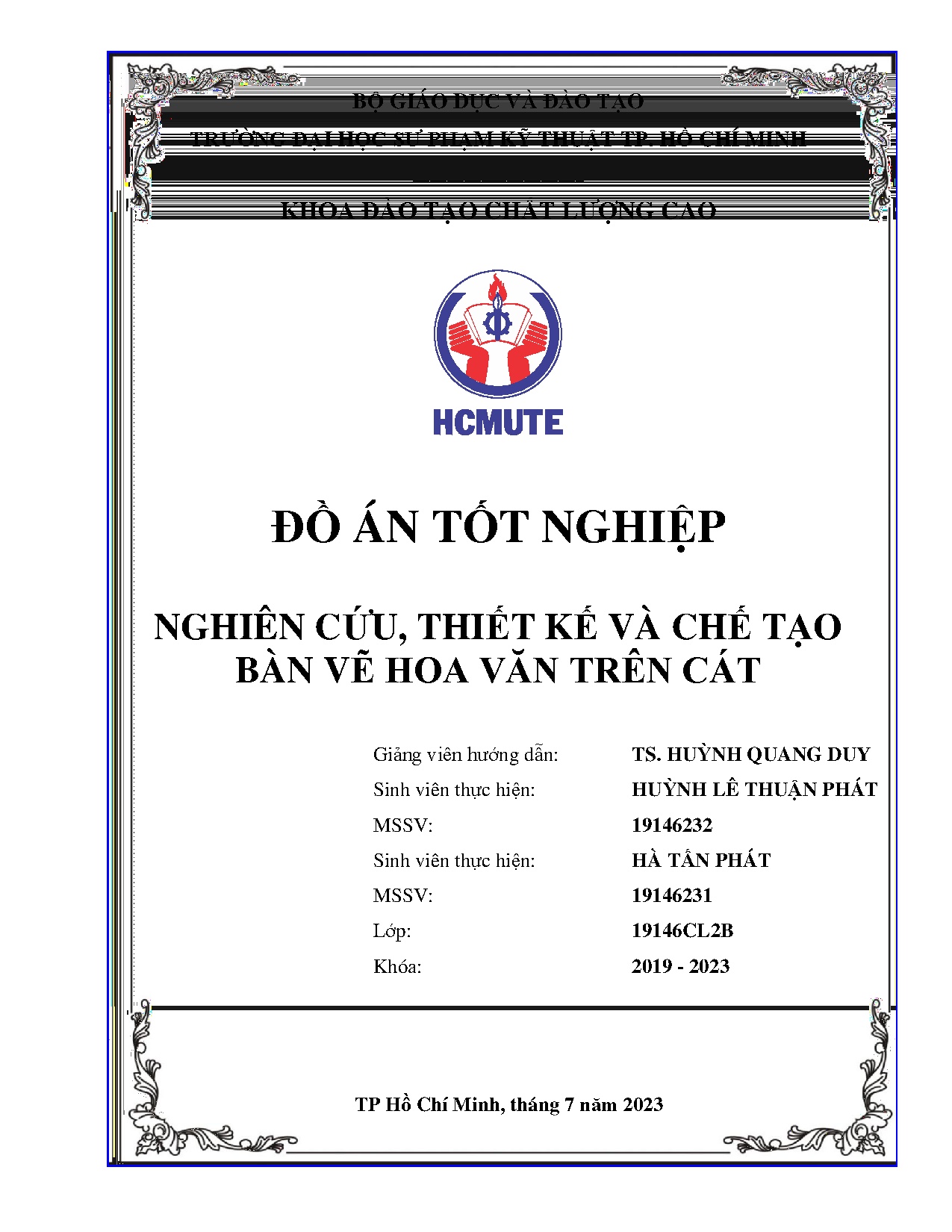 Đồ án tốt nghiệp - Nghiên cứu, thiết kế và chế tạo bàn vẽ hoa văn trên cát