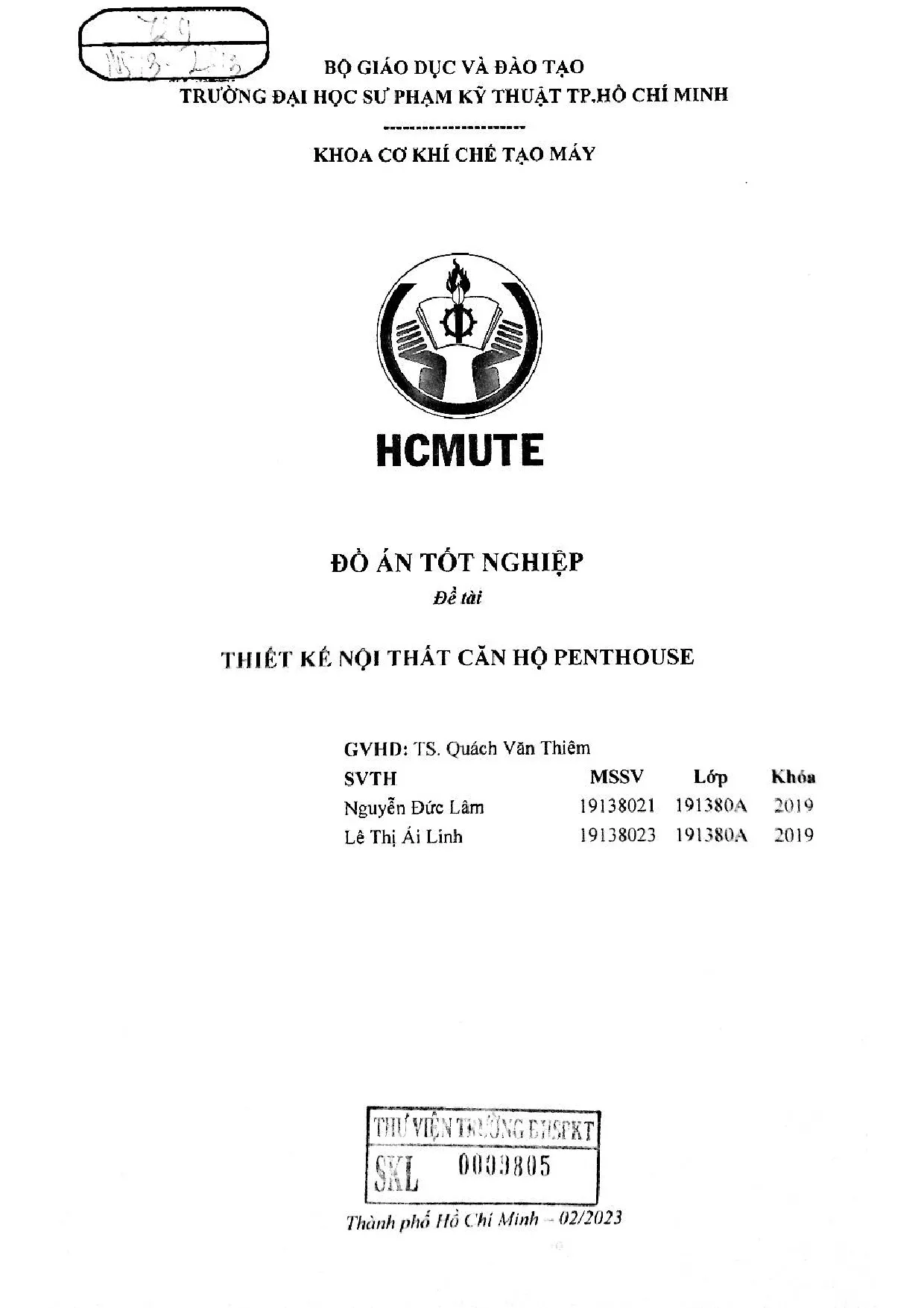 Đồ án tốt nghiệp - Thiết kế nội thất căn hộ Penthouse