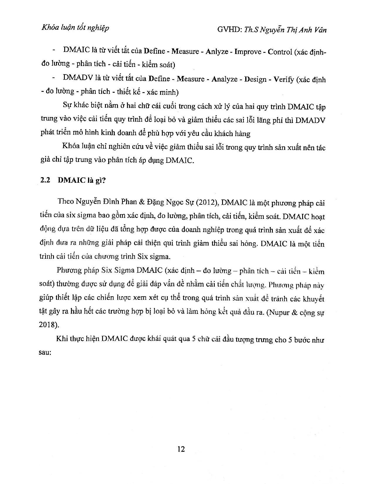 Đồ án tốt nghiệp - Áp dụng phương pháp DMAIC vào quá trình kiểm soát chất lượng tại CTCP đầu tư TB - Trang 21
