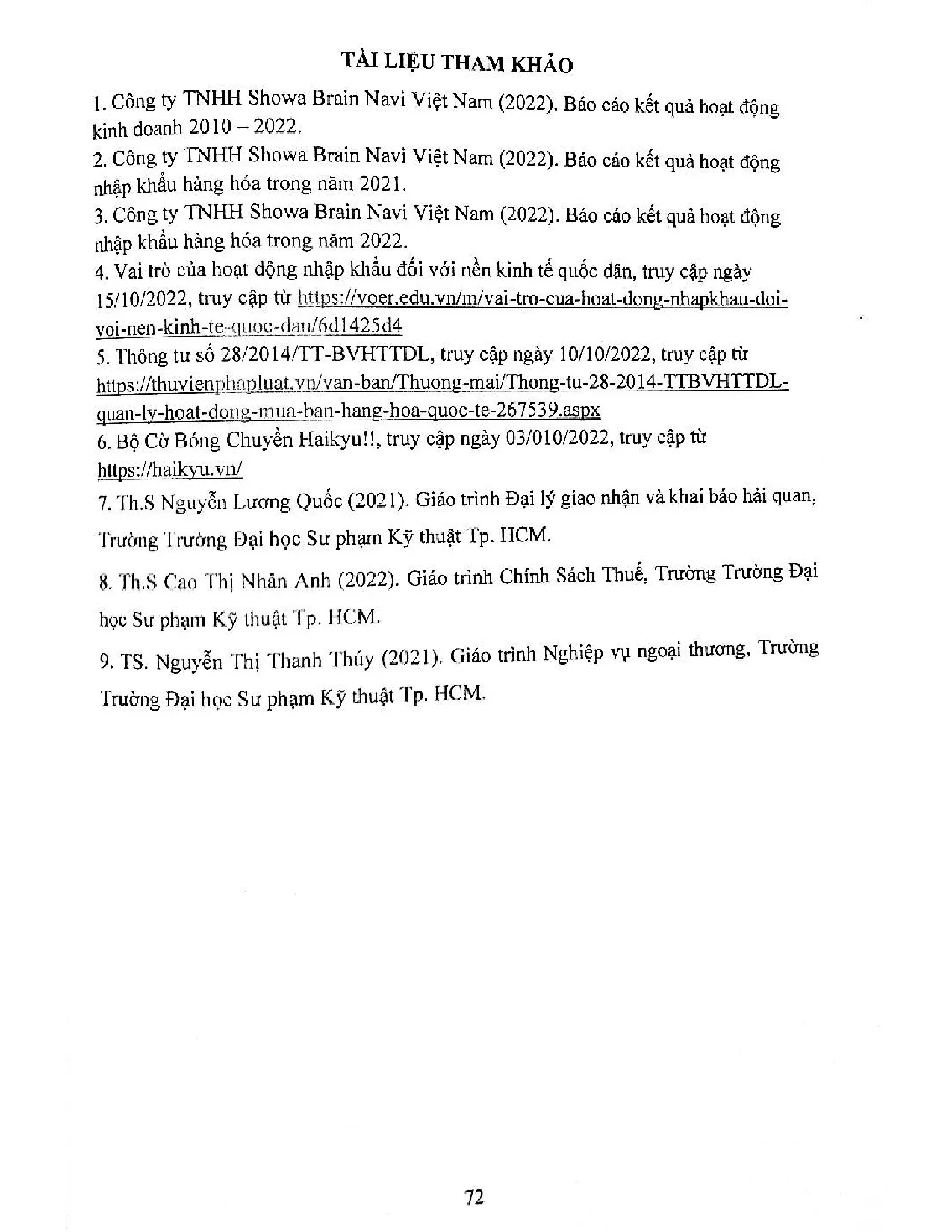 Đồ án tốt nghiệp - Giải pháp nâng cao hiệu quả hoạt động nhập khẩu mặt hàng Card Game BĐHKTCTTSBNVN - Trang 85