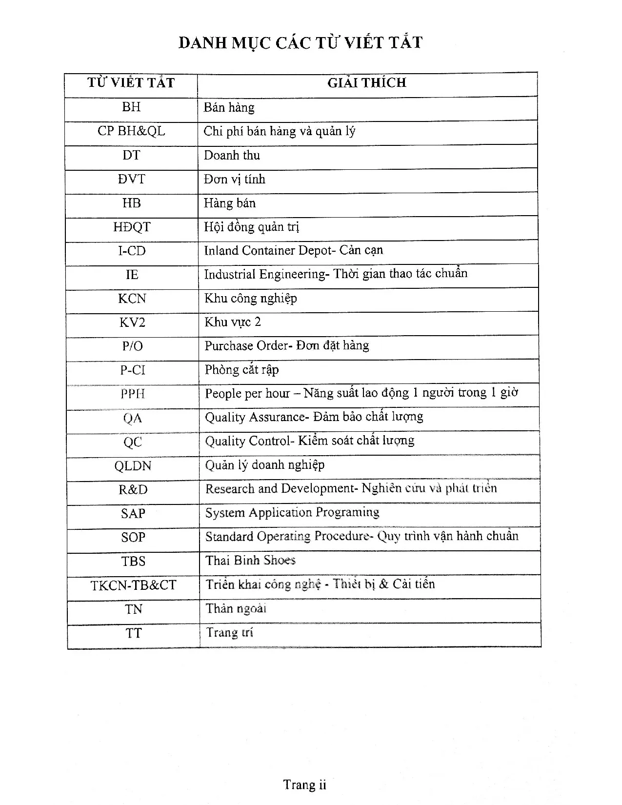 Đồ án tốt nghiệp - Hoàn thiện việc ứng dụng sản xuất tinh gọn tại phân xưởng may 1 - công ty CPĐTTB - Trang 3