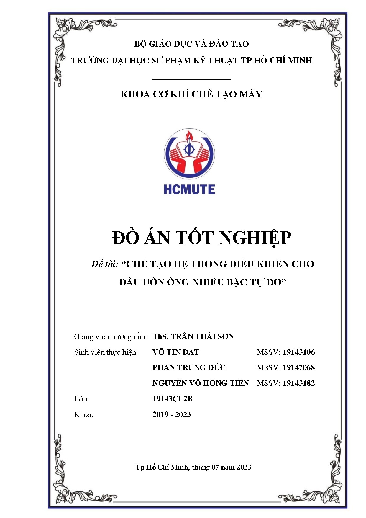 Đồ án tốt nghiệp - Chế tạo hệ thống điều khiển cho đầu uốn ống nhiều bậc tự do