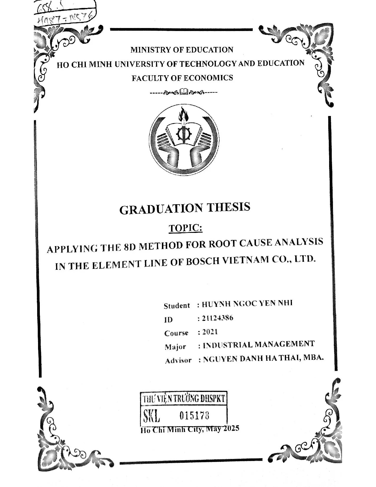 Đồ án tốt nghiệp - Applying the 8d method for root cause analysis in the element line of bosch VCL