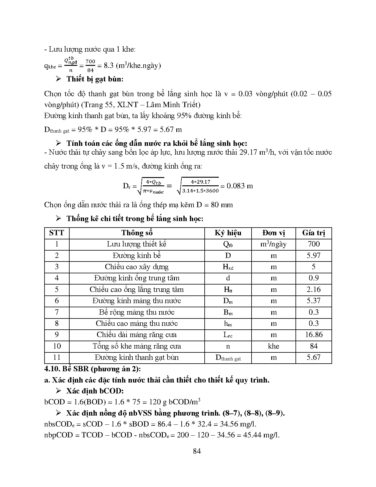 Đồ án tốt nghiệp - Thiết kế hệ thống xử lý nước thải tập trung khu công nghiệp Tân Đông HADABDCS 7 Đ - Trang 84