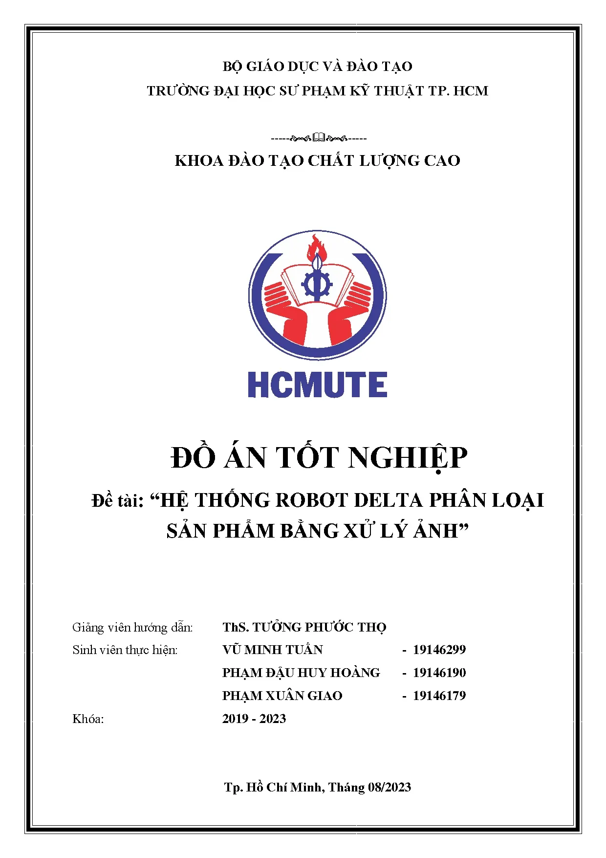 Đồ án tốt nghiệp - Hệ thống robot delta phân loại sản phẩm bằng xử lý ảnh