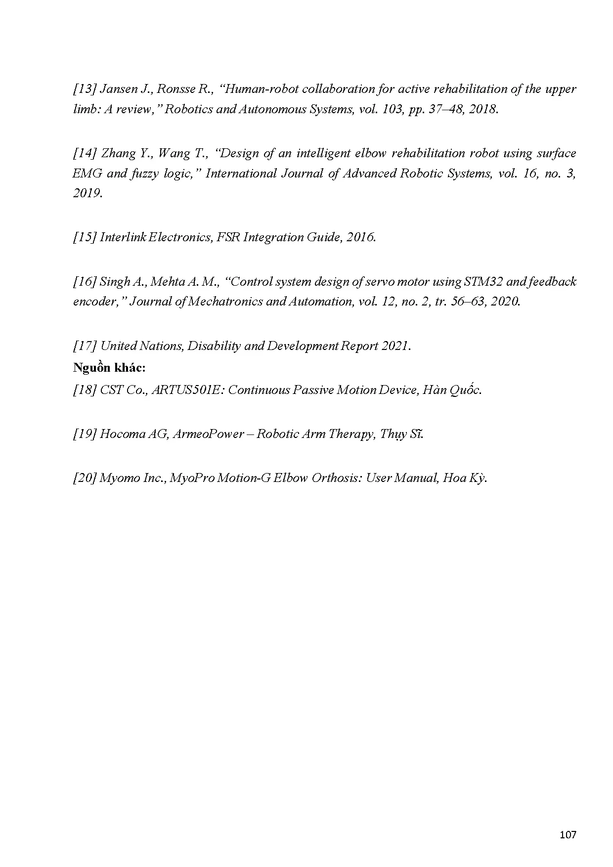 Đồ án tốt nghiệp - Thiết kế và chế tạo thiết bị phục hồi chức năng khớp khuỷu tay - Trang 107