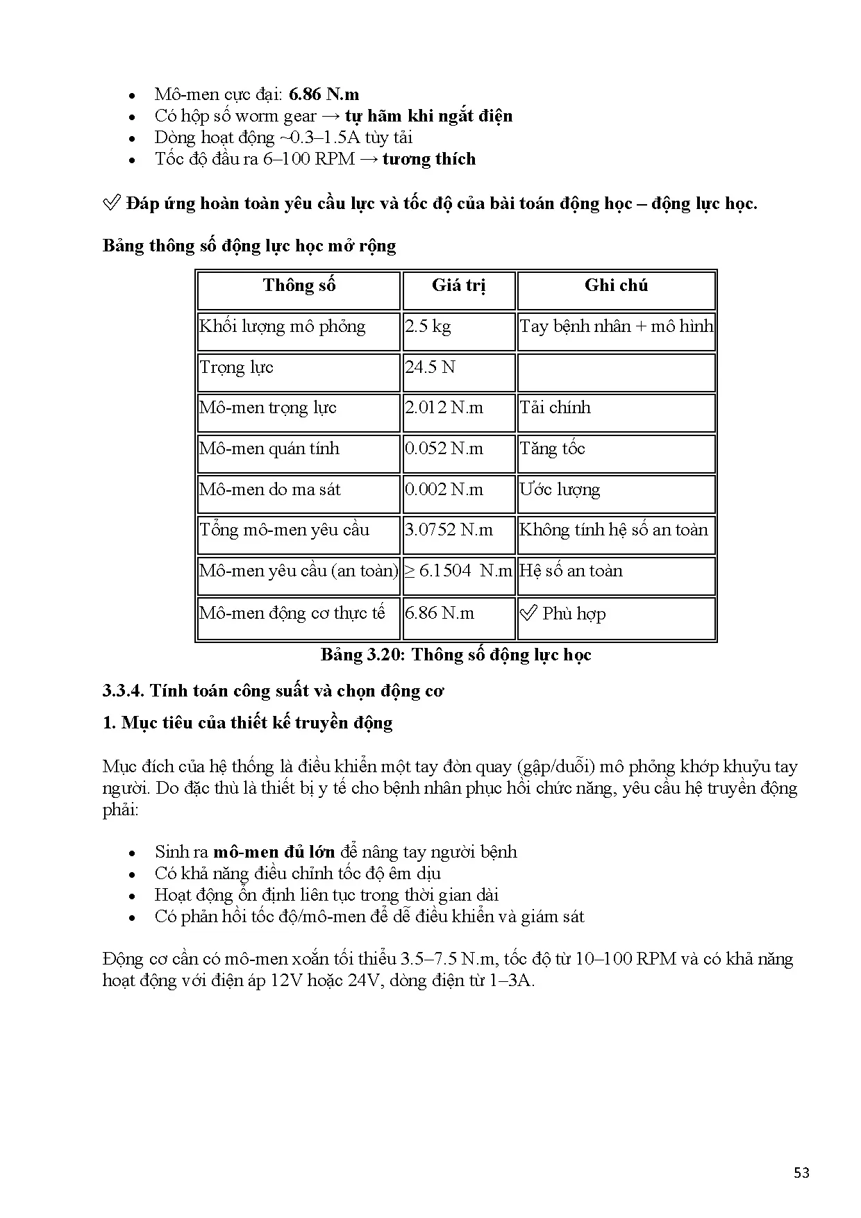 Đồ án tốt nghiệp - Thiết kế và chế tạo thiết bị phục hồi chức năng khớp khuỷu tay - Trang 53