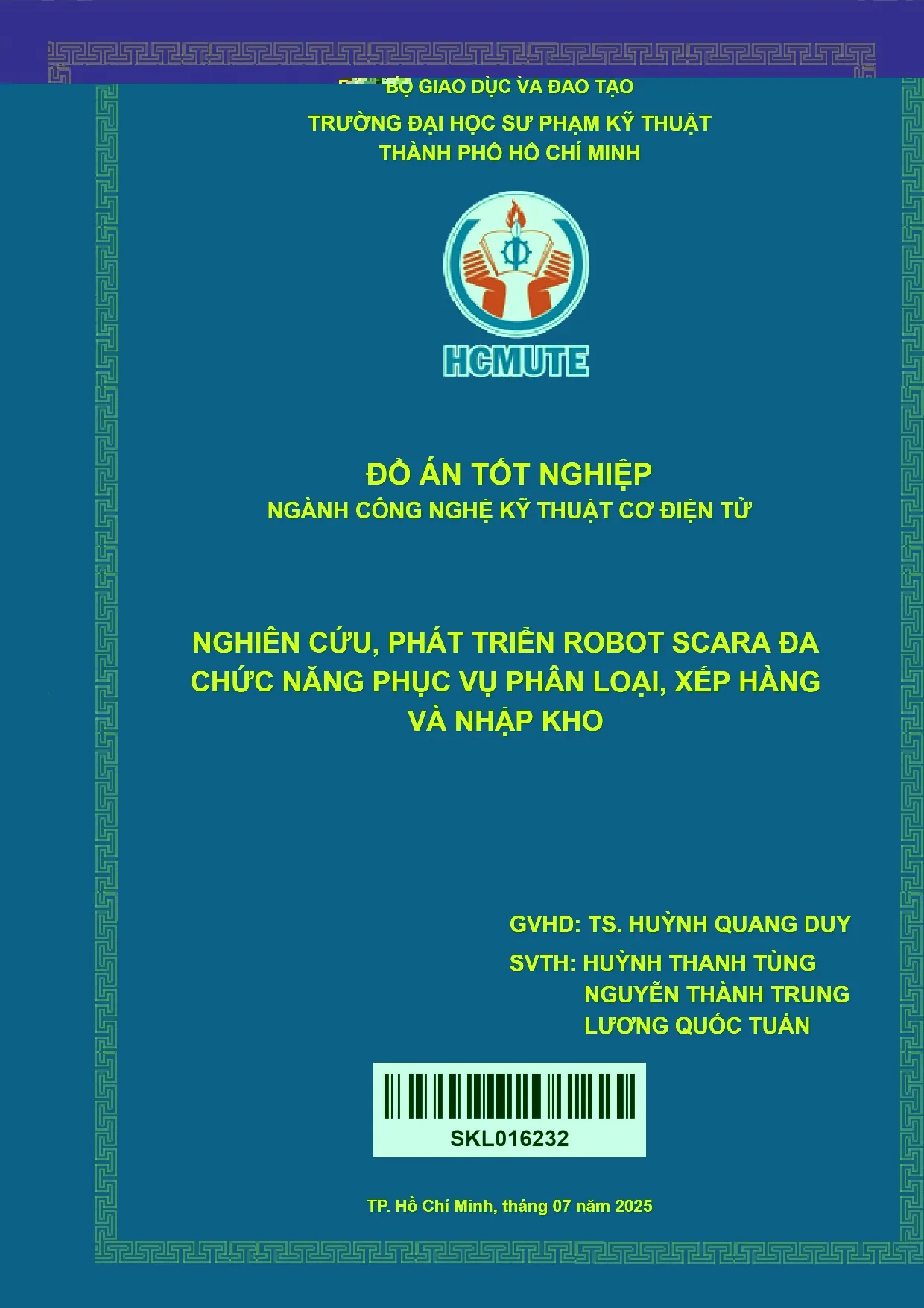 Đồ án tốt nghiệp - Nghiên cứu, phát triển robot Scara đa chức năng phục vụ phân loại, xếp hàng và NK