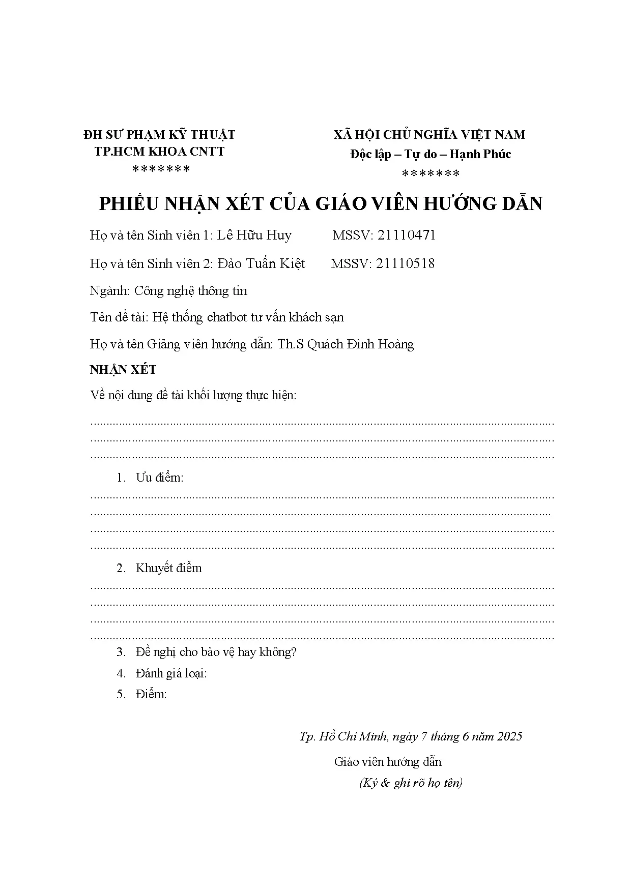 Đồ án tốt nghiệp - Xây dụng hệ thống Chatbot tư vấn khách sạn - Trang 2