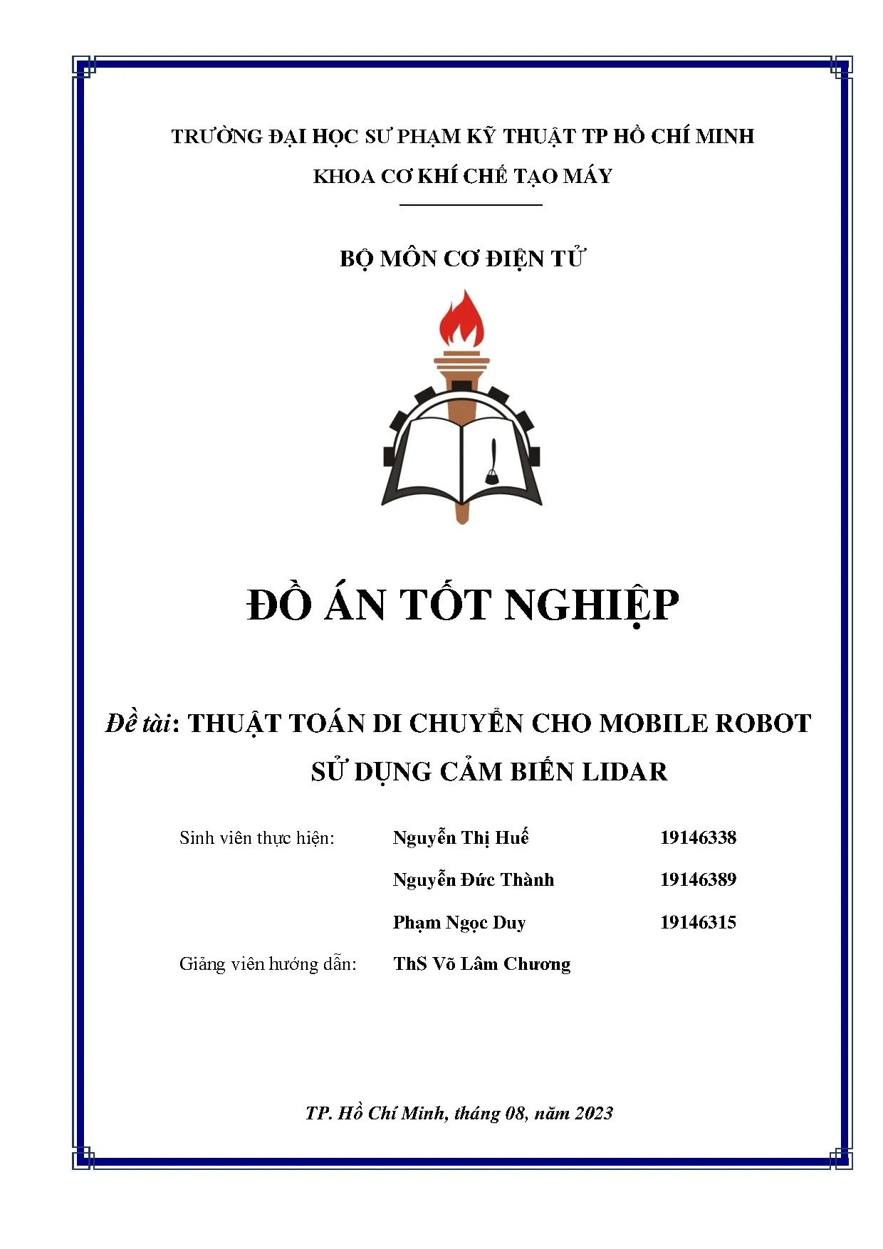 Đồ án tốt nghiệp - Thuật toán di chuyển cho Mobile Robot sử dụng cảm biến Lidar