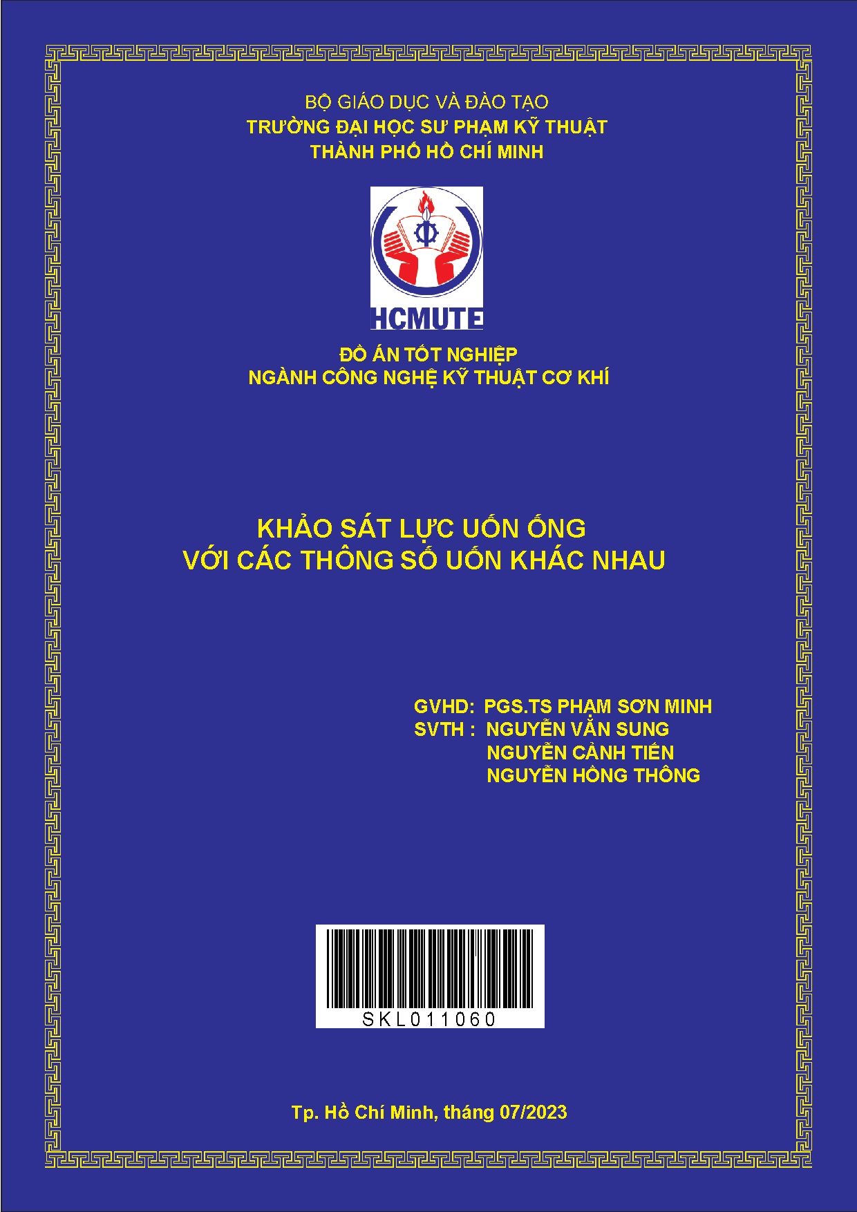 Đồ án tốt nghiệp - Khảo sát lực uốn ống với các thông số uốn khác nhau