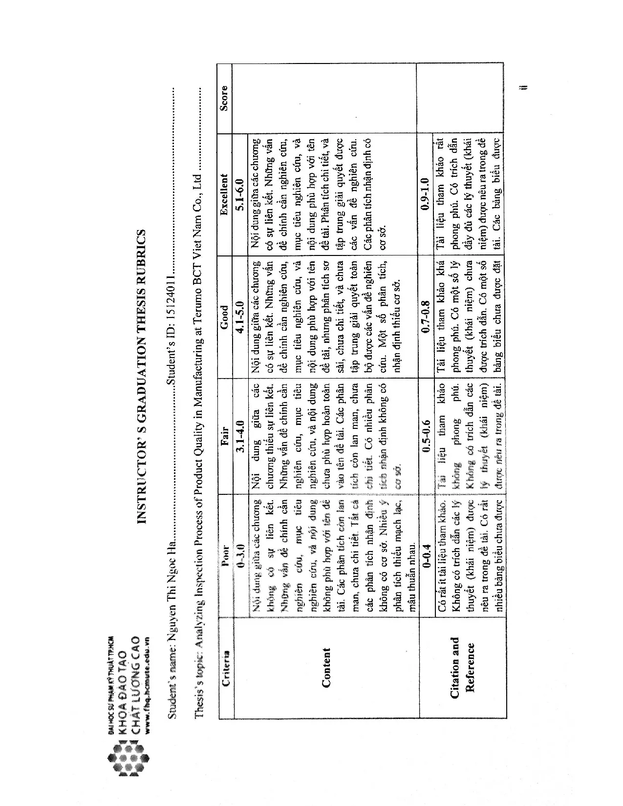 Đồ án tốt nghiệp - Analyzing inspection process of product quaility in manufacturing at Terumo BVNC - Trang 3