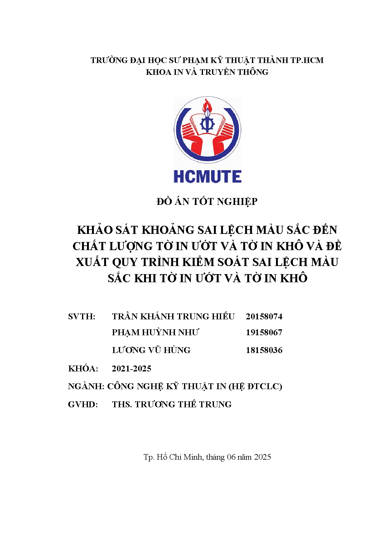 Đồ án tốt nghiệp - Khảo sát khoảng cách sai lệch màu sắc đến chất lượng tờ IƯVTIKVĐXQTKSSLMSKTIƯVTIK - Trang 2