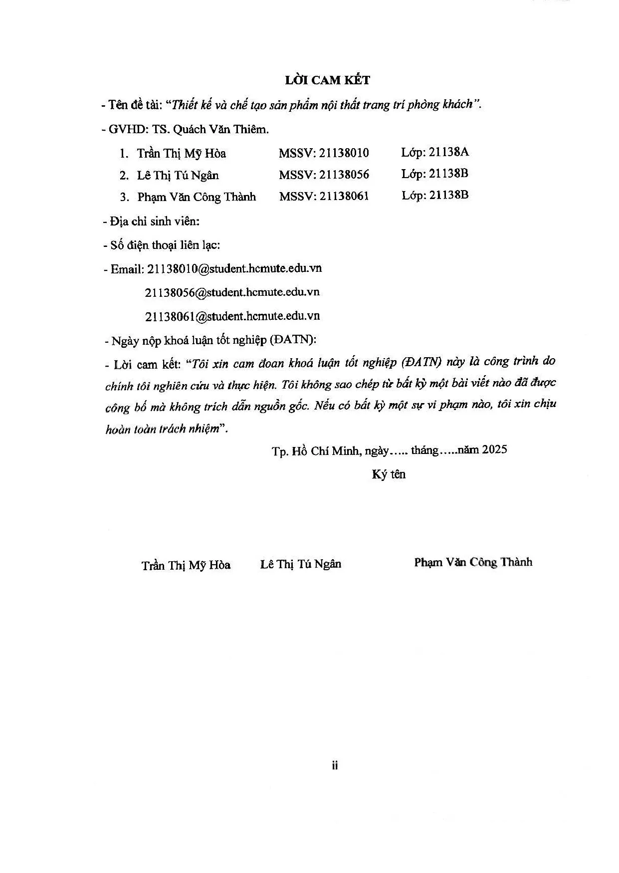 Đồ án tốt nghiệp - Thiết kế và chế tạo sản phẩm nội thất trang trí phòng khách. - Trang 2