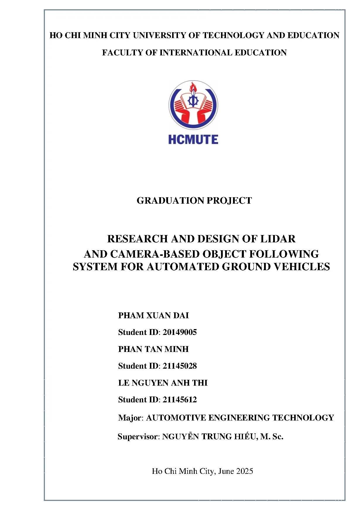 Đồ án tốt nghiệp - Research and design of lidar and camera-based object following system for AGV - Trang 2