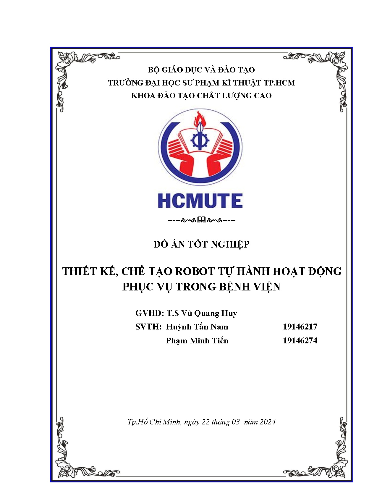 Đồ án tốt nghiệp - Thiết kế, chế tạo robot tự hành hoạt động phục vụ trong bệnh viện