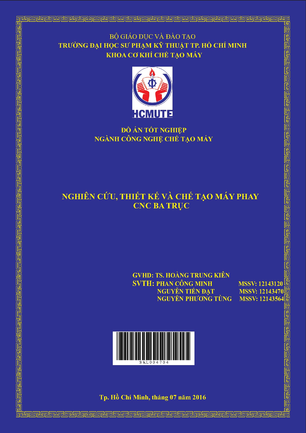 Đồ án tốt nghiệp - Nghiên cứu, thiết kế và chế tạo máy phay CNC ba trục