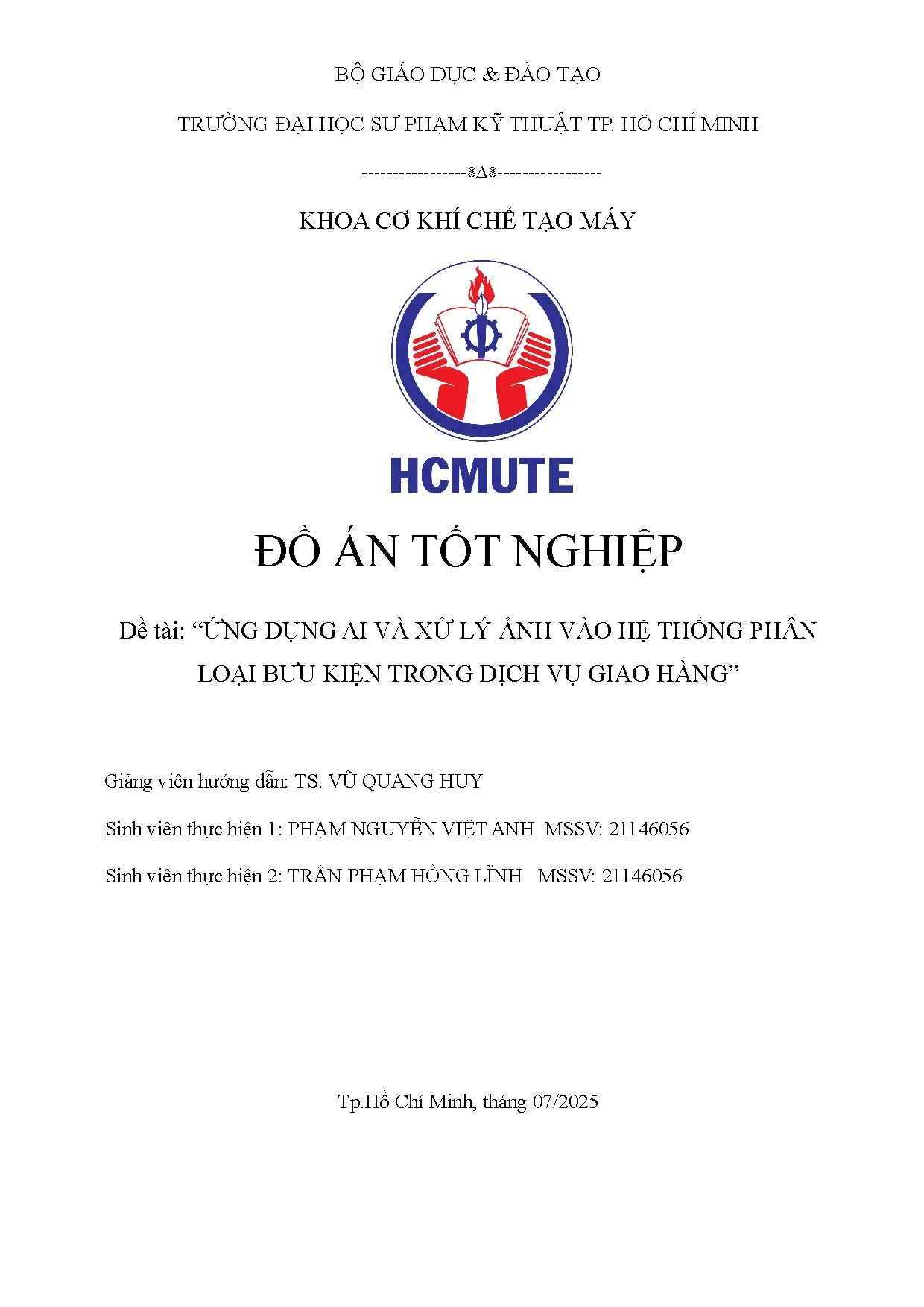 Đồ án tốt nghiệp - Ứng dụng AI và xử lý ảnh vào hệ thống phân loại bưu kiện trong dịch vụ giao hàng - Trang 2