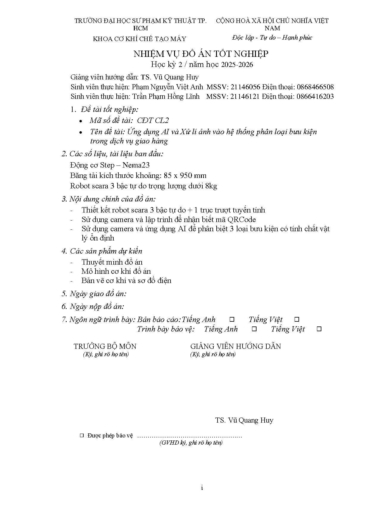 Đồ án tốt nghiệp - Ứng dụng AI và xử lý ảnh vào hệ thống phân loại bưu kiện trong dịch vụ giao hàng - Trang 3
