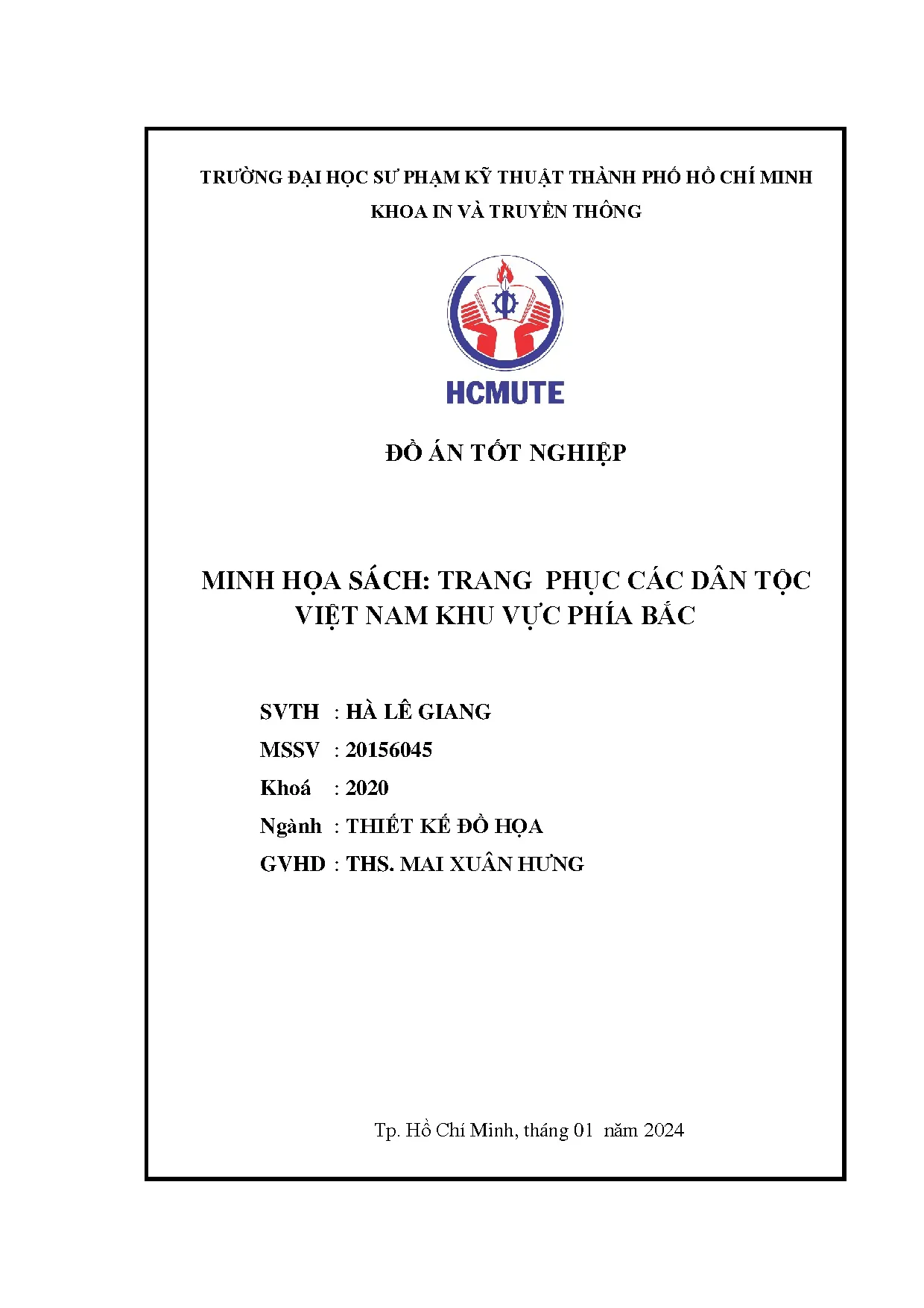 Đồ án tốt nghiệp - Minh họa sách: trang phục các dân tộc Việt Nam khu vực phía Bắc