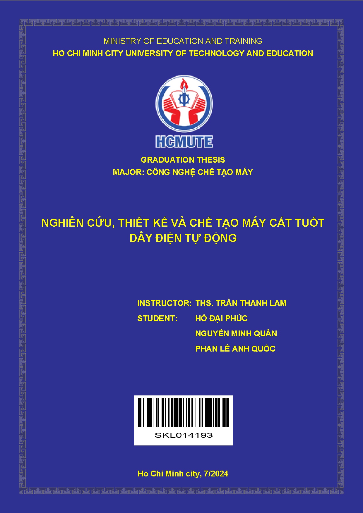 Đồ án tốt nghiệp - Nghiên cứu, thiết kế và chế tạo máy cắt tuốt dây điện tự động